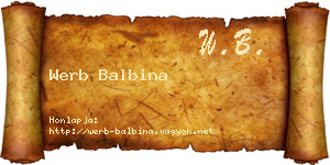 Werb Balbina névjegykártya